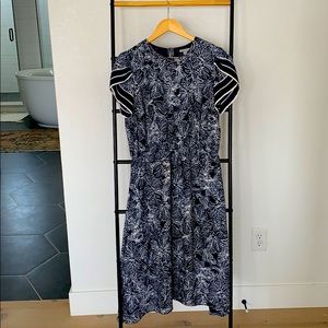 H&M mid-length floral dress with tulip sleeves